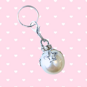 * Bridle Charm: Pearl - Large White w/Stars •NEW