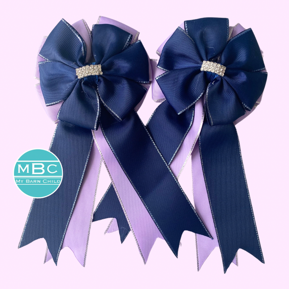* Show Bows: Navy on Lavender