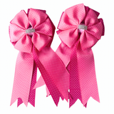 * Show Bows: Double Pink Swiss Dot