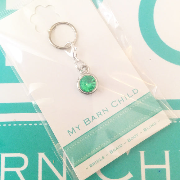 Bridle Charm: Solitaire Crystal ~ Mint