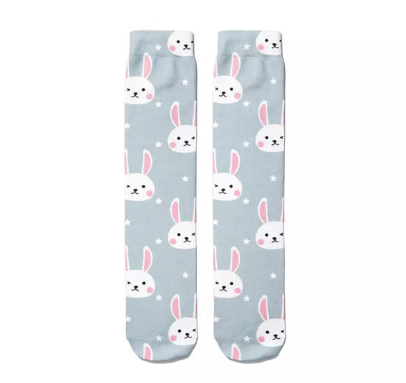 💝 Socks: Bunny Rabbit BlueGray