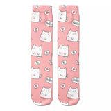 💝 Socks: Cats ~ Hi Hello Pink