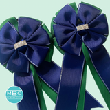 SHOW BOWS: NAVY ON EVERGREEN