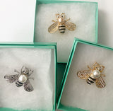 Pin: Brooch - Bee w/Pearl