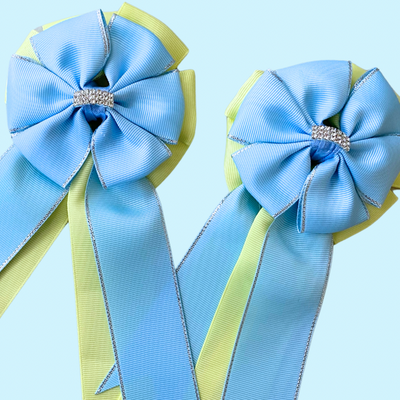 Show Bows: Light Blue on Sunshine