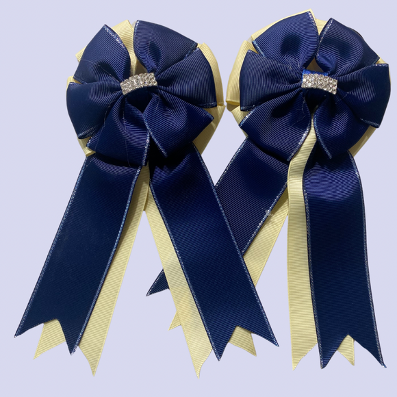 SHOW BOWS: NAVY ON BUTTER