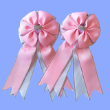 Show Bows: Baby Pink on White