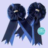 Show Bows: Navy on CornFlower