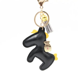 * KeyChain / Bag Charm: Black/Gold Horse