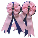 Show Bows: Baby Pink on Navy