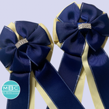 SHOW BOWS: NAVY ON BUTTER