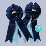 Show Bows: Navy on Baby Blue