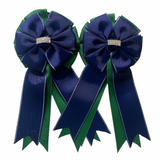 SHOW BOWS: NAVY ON EVERGREEN