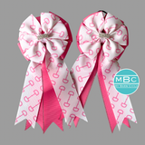 Show Bows: Snaffles White/Pink on BubbleGum