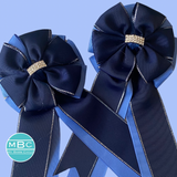 Show Bows: Navy on CornFlower