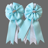 * Show Bows: Sky Swiss Dot on White