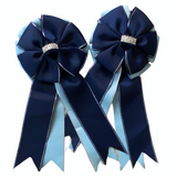 Show Bows: Navy on Baby Blue