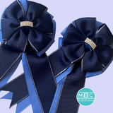 Show Bows: Navy on CornFlower