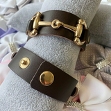 * Bracelet: Snaffle ~ Wide/Snap ~ Espresso/Gold