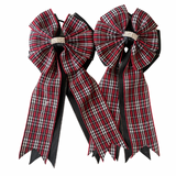 * Show Bows: Red Plaid on Black • NEW