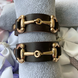 * Bracelet: Snaffle ~ Wide/Snap ~ Espresso/Gold