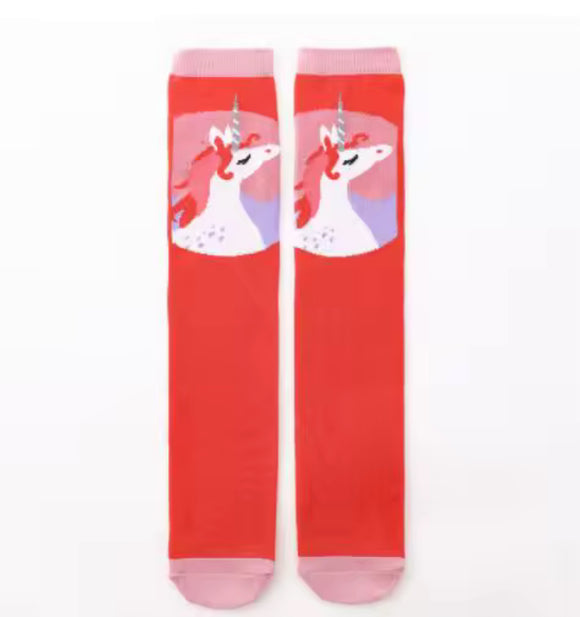 ❣️ Kids’ Socks: Unicorns Red