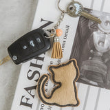 ✨ KeyChain / Bag Charm: Cat ~ Fuzzy/Sparkley ~ Beige
