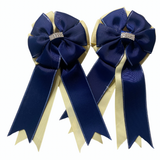 SHOW BOWS: NAVY ON BUTTER