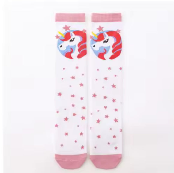 ❣️ Kids’ Socks: Unicorns Stars White