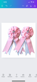 Show Bows: Baby Pink on White