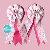 Show Bows: Snaffles White/Pink on BubbleGum