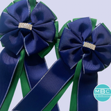 SHOW BOWS: NAVY ON EVERGREEN