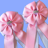 Show Bows: Baby Pink on White