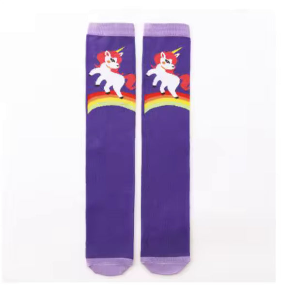 ❣️ Kids’ Socks: Unicorns Dark Purple