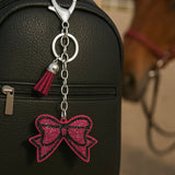 ✨ KeyChain / Bag Charm: Bow ~ Sparkle ~ Hot Pink/Black