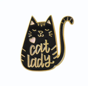 Pin: Cat Lady - Black