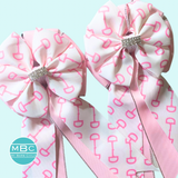 * Show Bows: Snaffles Pink/White • NEW