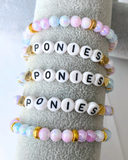 Arenas Tour Bracelet Stack : Ponies Ponies Ponies Pastel/Gold • NEW
