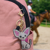 ✨ KeyChain / Bag Charm: Chihuahua ~ Sparkle ~ White