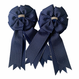 Show Bows: Navy Swiss Dot on Navy