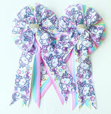 💚 Show Bows: Unicorns on Pastel Stripe