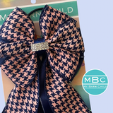 * Show Bows: Houndstooth Navy/Pink ~ NEW!