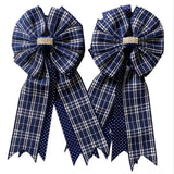 * Show Bows: Navy/Navy Plaid/SwissDot