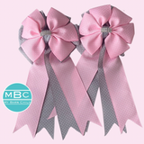 * Show Bows: Pink & Gray Swiss Dot • NEW