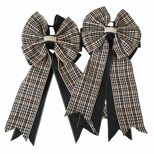 Show Bows: Tweed Black/White/Pink