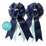 * Show Bows: Swiss Dot Navy/Sky