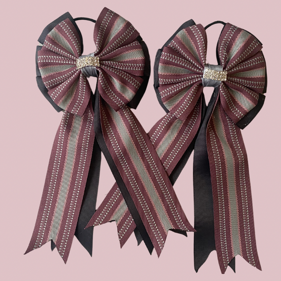 ☀️ Show Bows: Hampton Stripe Plum