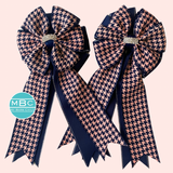 * Show Bows: Houndstooth Navy/Pink ~ NEW!