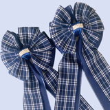 * Show Bows: Navy Plaid on Navy • NEW