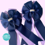 * Show Bows: Navy on Lavender